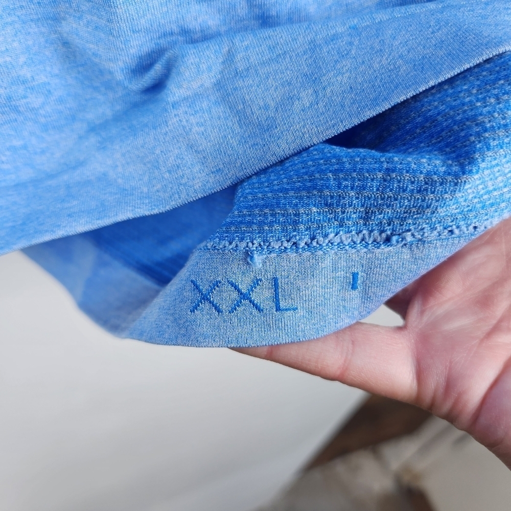 Lululemon Metal Vent Long Sleeve Henley Shirt Blue Mens Size XXL. - Picture 3 of 6
